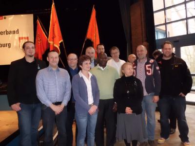 Der Vorstand der IG BAU Hamburg nach seiner Wahl