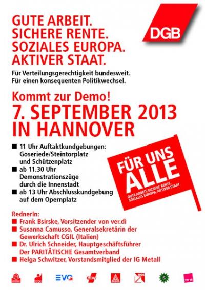 Veranstaltungsplakat zur Hannover-Demo