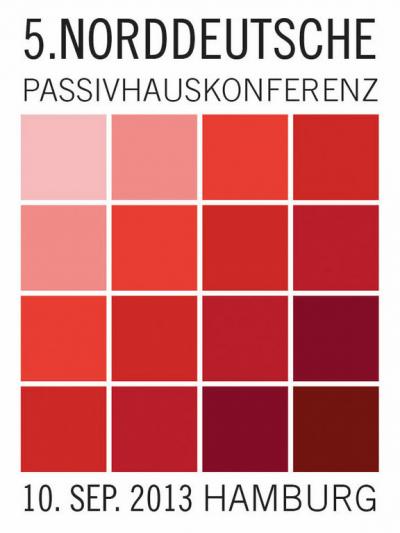 Logo der 5. Norddeutschen Passivhauskonferenz ... verschiedene Nuancen der Farbe Rot