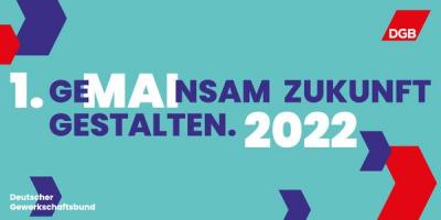 Logo des 1. Mai 2022. Logo des 1. Mai 2022.