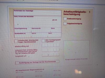 Screenshot AU-Bescheinigung Screenshot AU-Bescheinigung