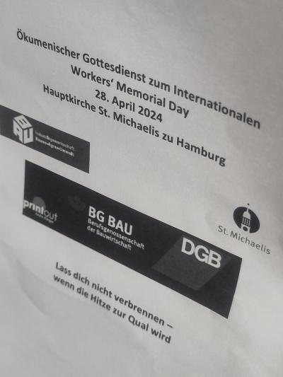 Liederheft zum Gottesdienst am Worker´s Memorial Day Liederheft zum Gottesdienst am Worker´s Memorial Day