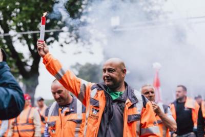 Streikende in Bremen (Foto: IG BAU).