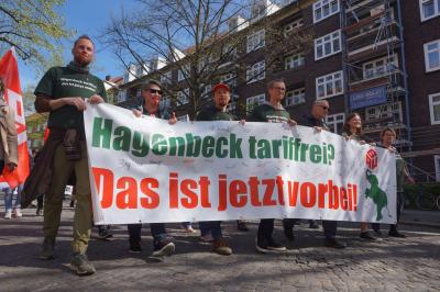 Hagenbeck-Beschäftigte am 1. Mai 2023