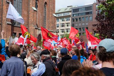 Gewerkschaften auf Zinne - hier auf der Mai-Demonstation 2019 (Foto: Harning).